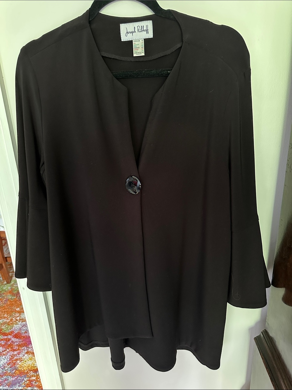 Joseph Ribkoff Black Single-Button Tunic Top